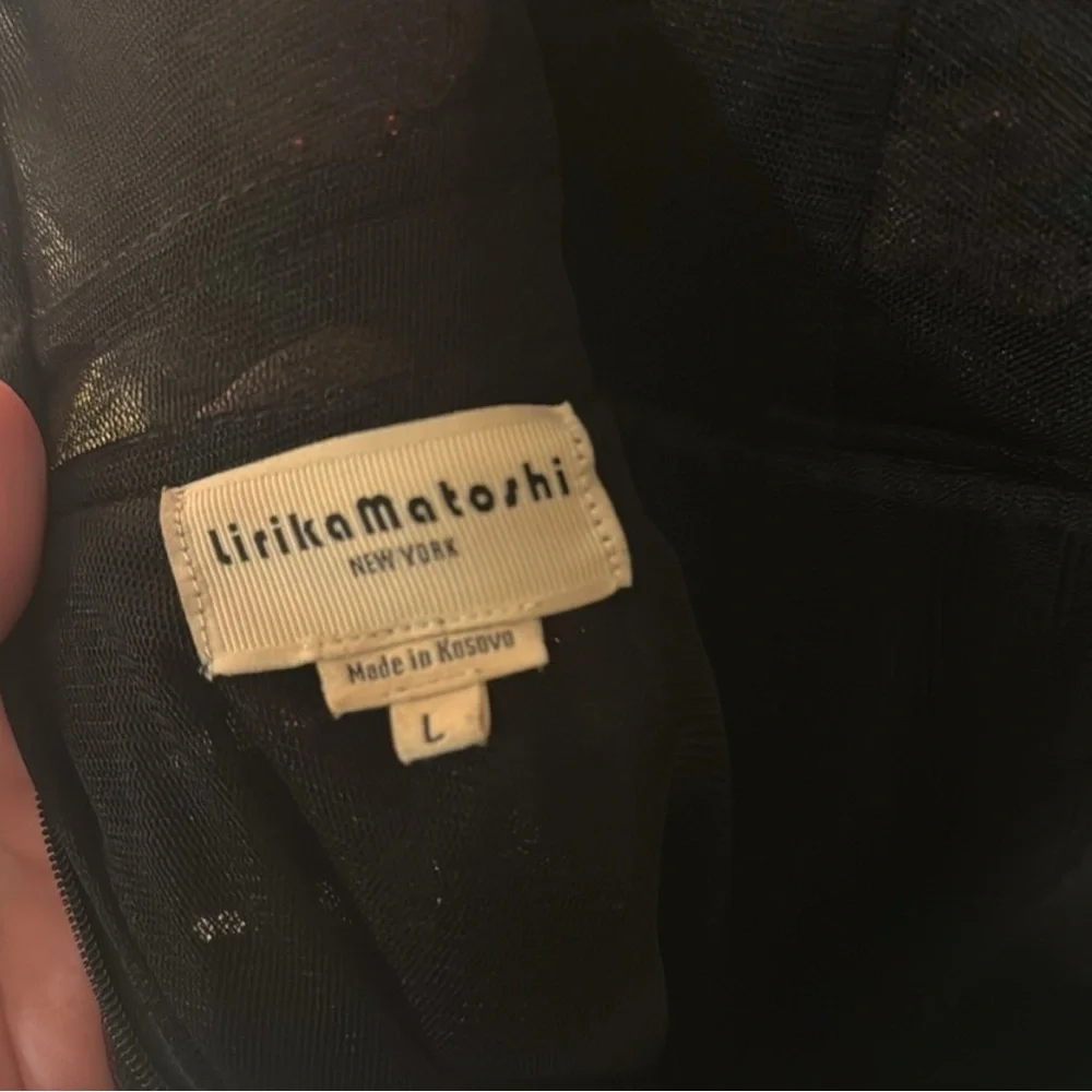 Lirika Matoshi Black Dress with Red Strawberry Print - Picture 6 of 7